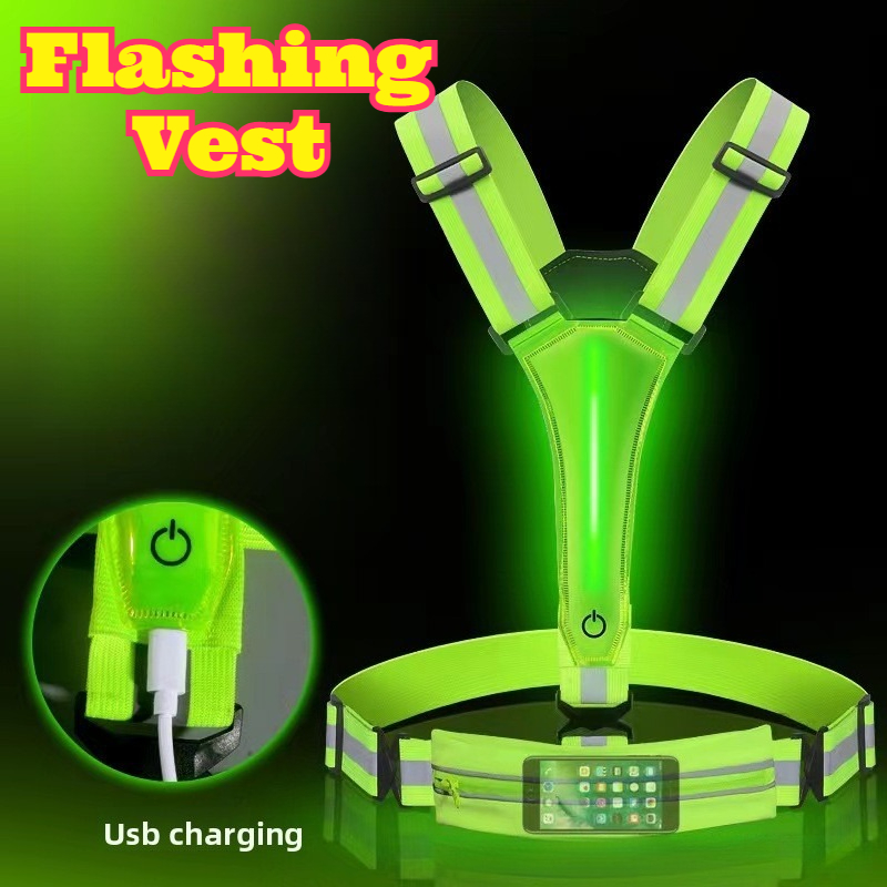 Reflective Cycling Vest - سترة عاكسة مضيئة بتقنية LED عالية