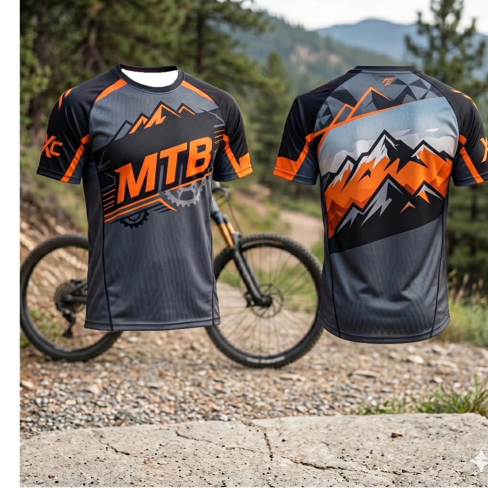 Xc Cycling Gear - قميص رياضي للرجال بطباعة معدات ركوب