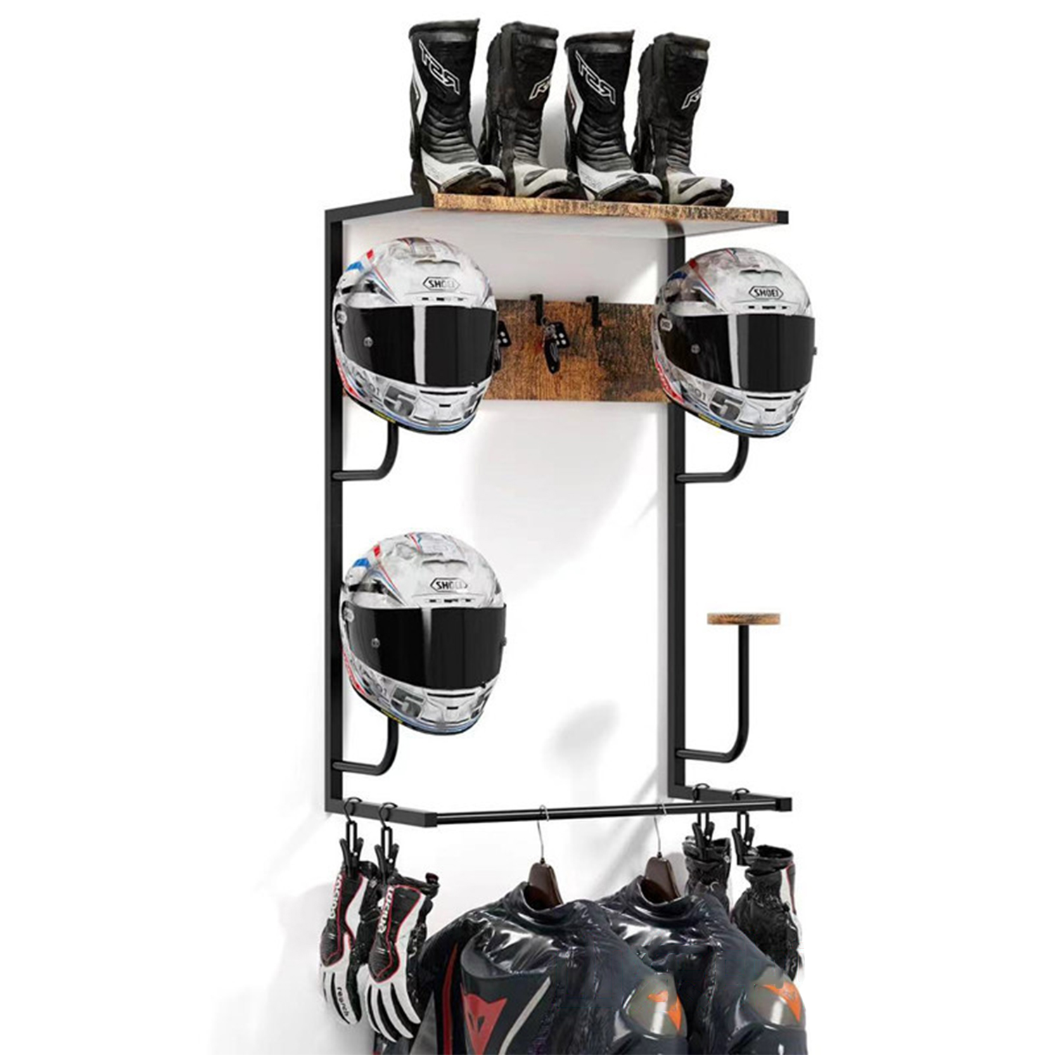 Cycling Gear Organiser - حامل خوذة الدراجة النارية، رف مثبت