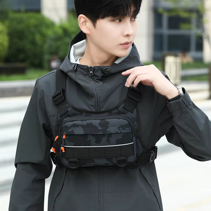 Reflective Cycling Vest - حقيبة صدرية أمامية للدراجات، حقيبة ظهر