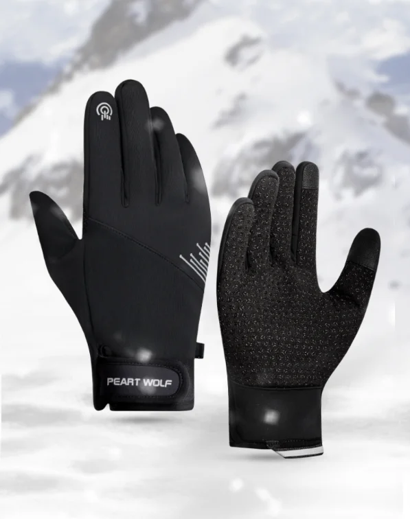 Cycling Gear Cold Weather - قفازات شتوية دافئة مقاومة للرياح تعمل
