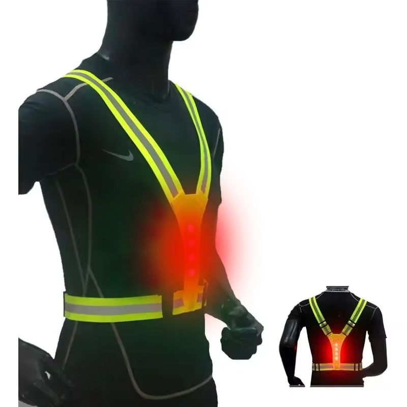 LED تشغيل سترة عاكسة متوهجة عا - مراجعة Reflective Cycling Vest وسعره
